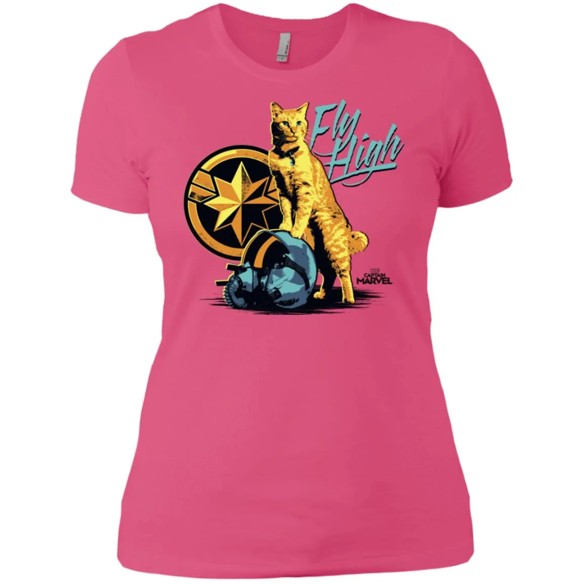 Captain Marvel Symbol Goose Fly High Women Cotton T-Shirt