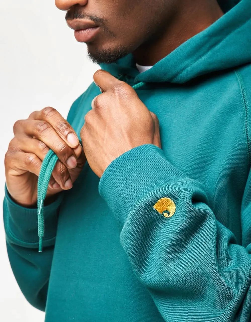 Carhartt WIP Hooded Chase Sweatshirt - Chervil/Gold