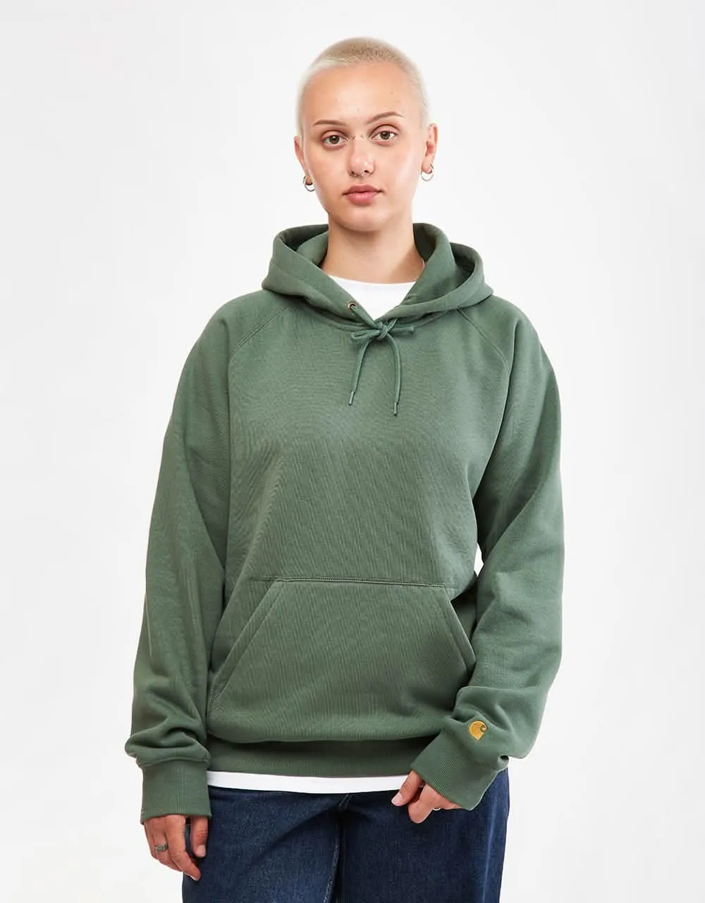 Carhartt WIP Hooded Chase Sweatshirt - Duck Green/Gold