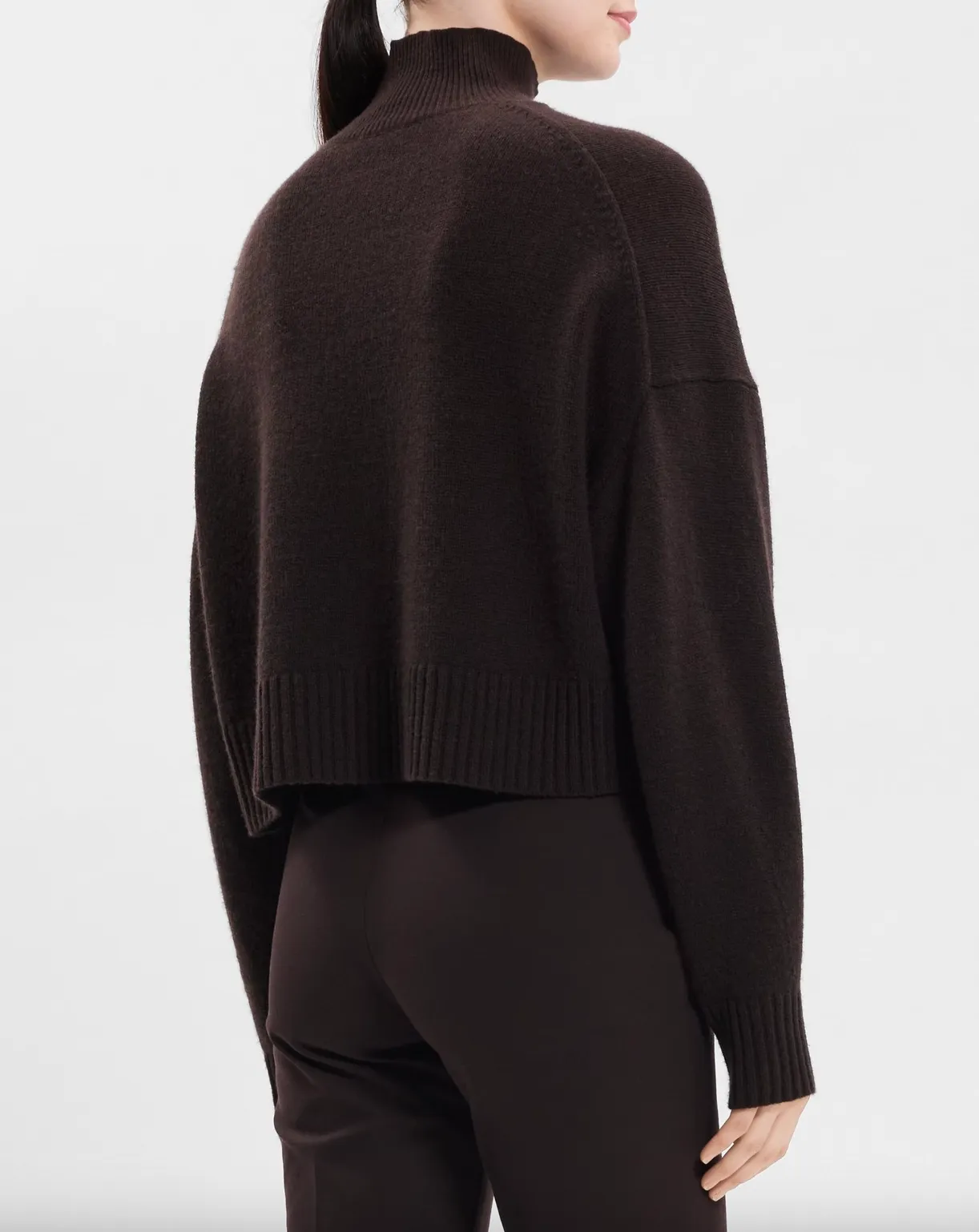 Cashmere Cropped Turtleneck - Mink