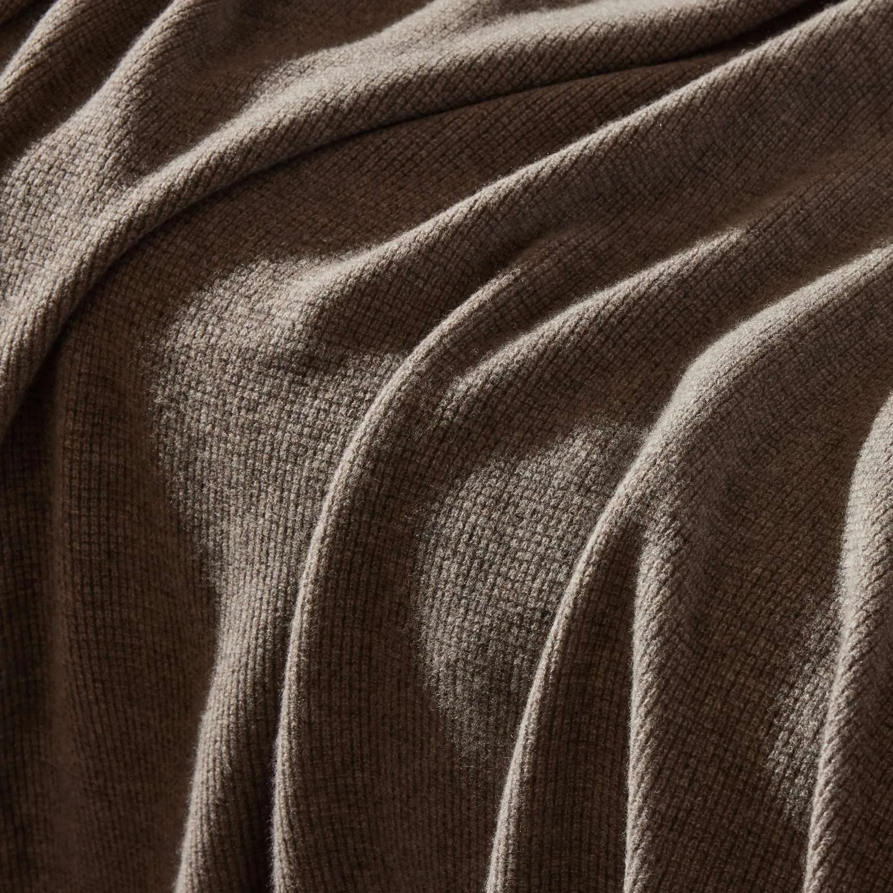 Cashmere Waffle Blanket - Taupe Melange