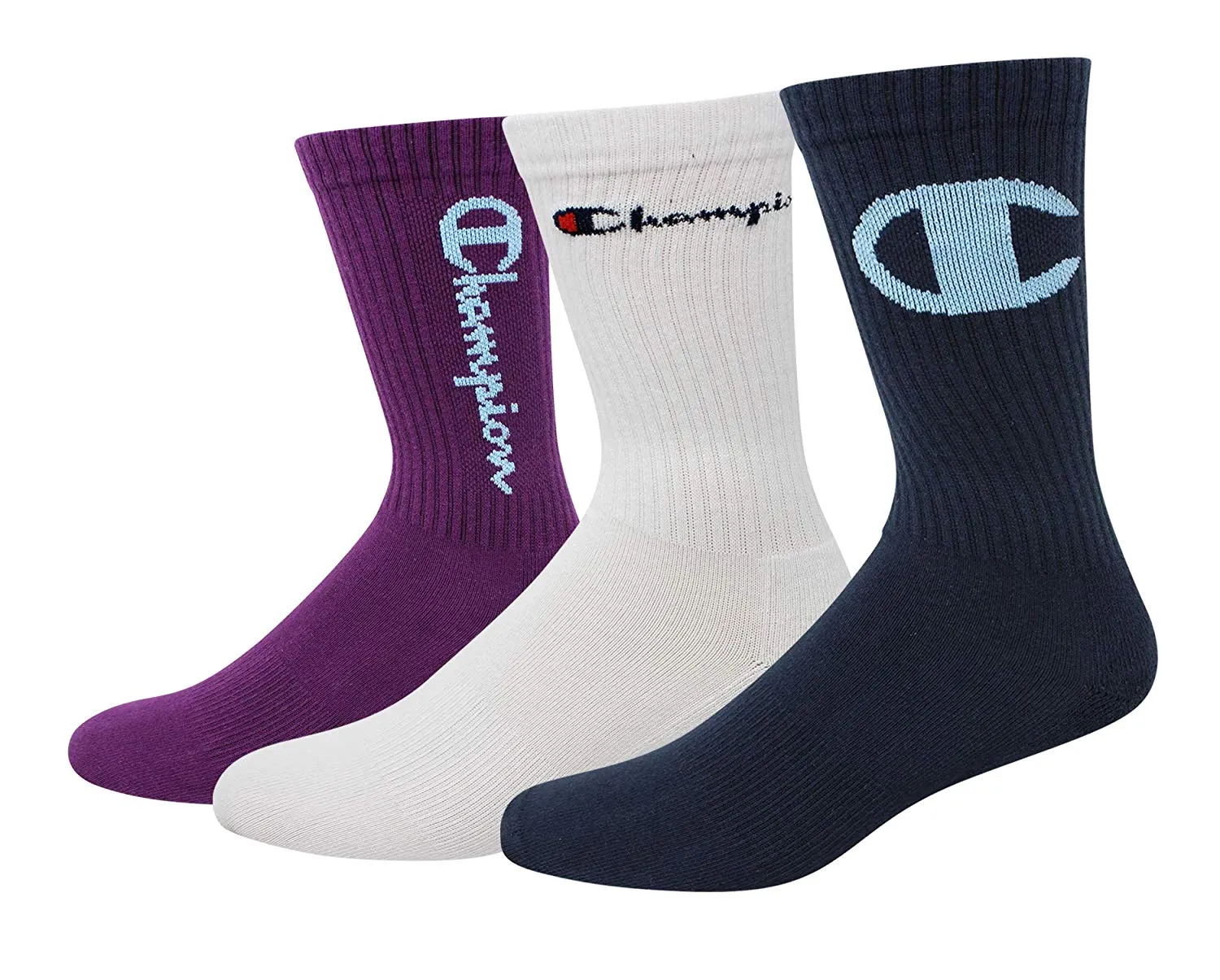 Champion LIFE Men's 3-Pack Multi Logo Athletic Crew Socks