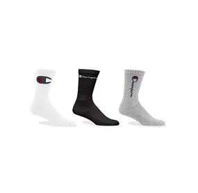 Champion LIFE Men's 3-Pack Multi Logo Athletic Crew Socks