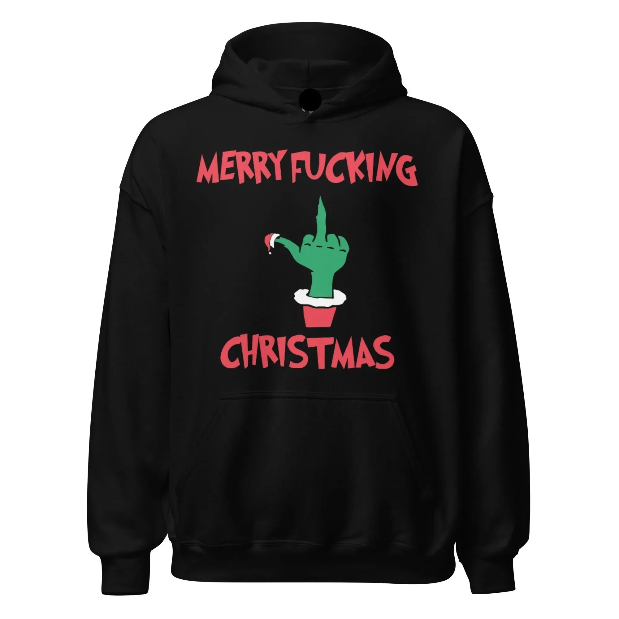 Christmas Hoodie Merry Effin Xmas Blended Cotton Midweight Unisex Soft Pullover