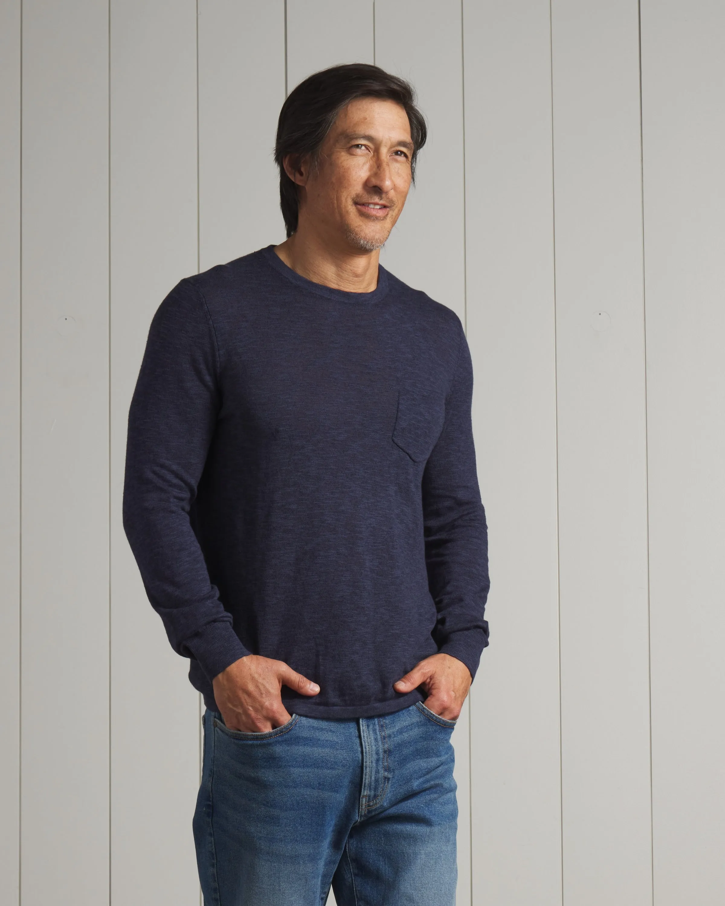 Cloud Cotton Sweater Crew - Navy