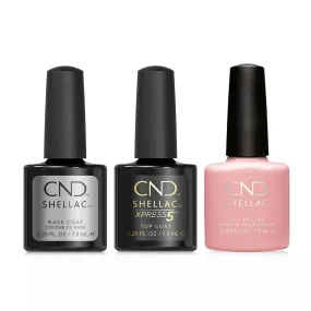 CND - Shellac Xpress5 Combo - Base, Top & Nude Knickers (0.25 oz)