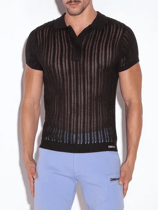 CODE 22 KNITTED STRIPE POLO