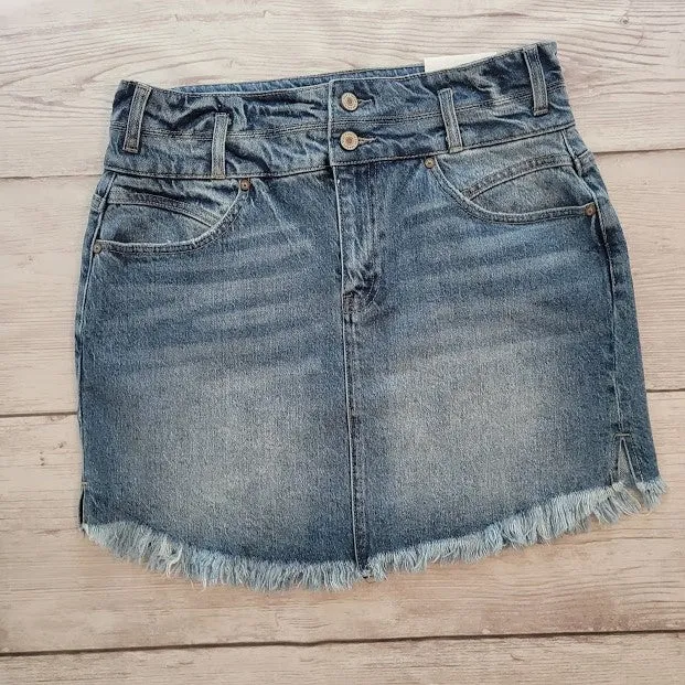 Country Roots Denim Skirt - Kancan - LARGE - FINAL SALE