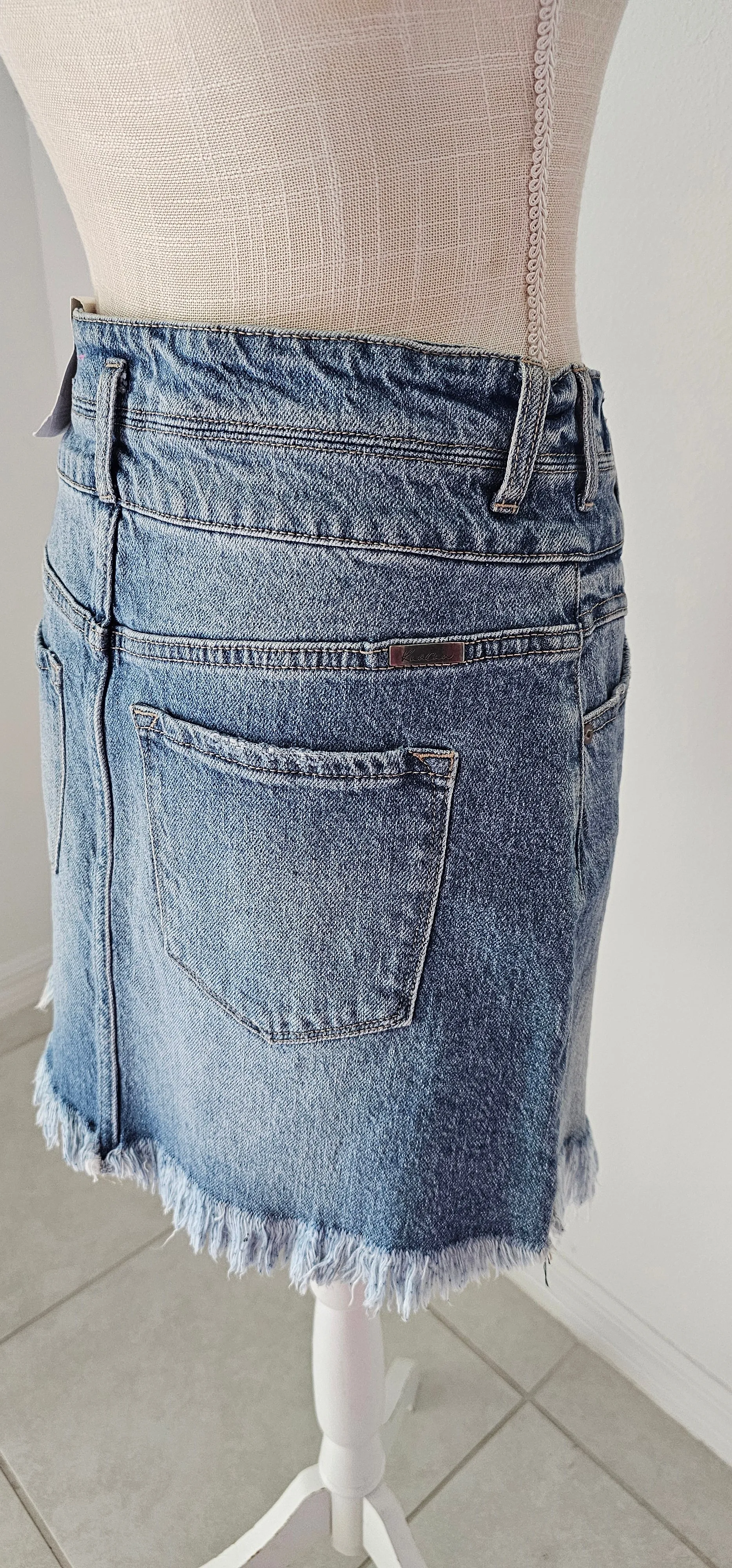 Country Roots Denim Skirt - Kancan - LARGE - FINAL SALE