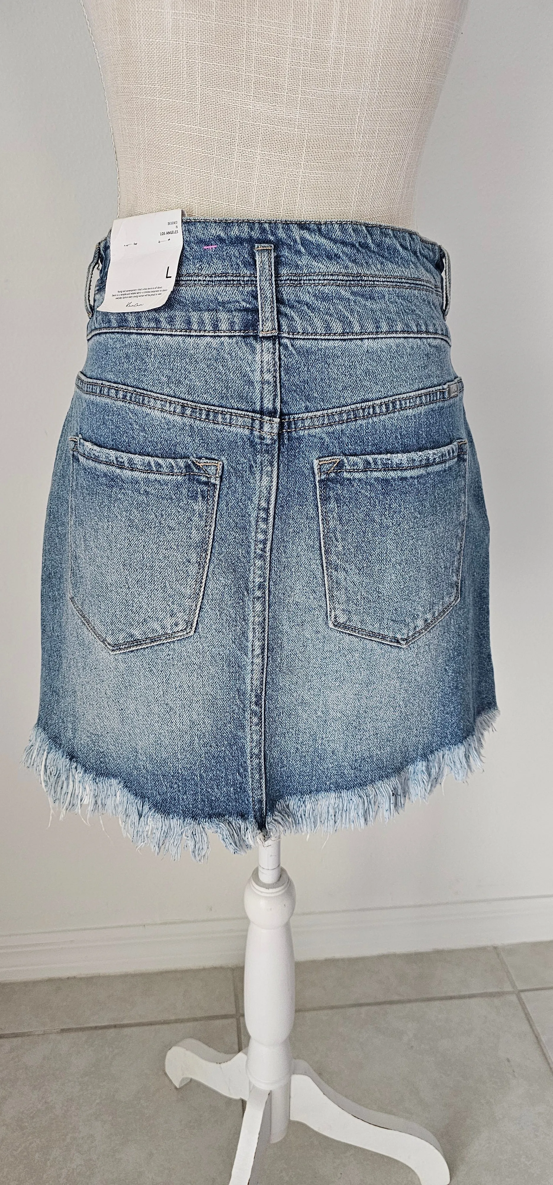 Country Roots Denim Skirt - Kancan - LARGE - FINAL SALE