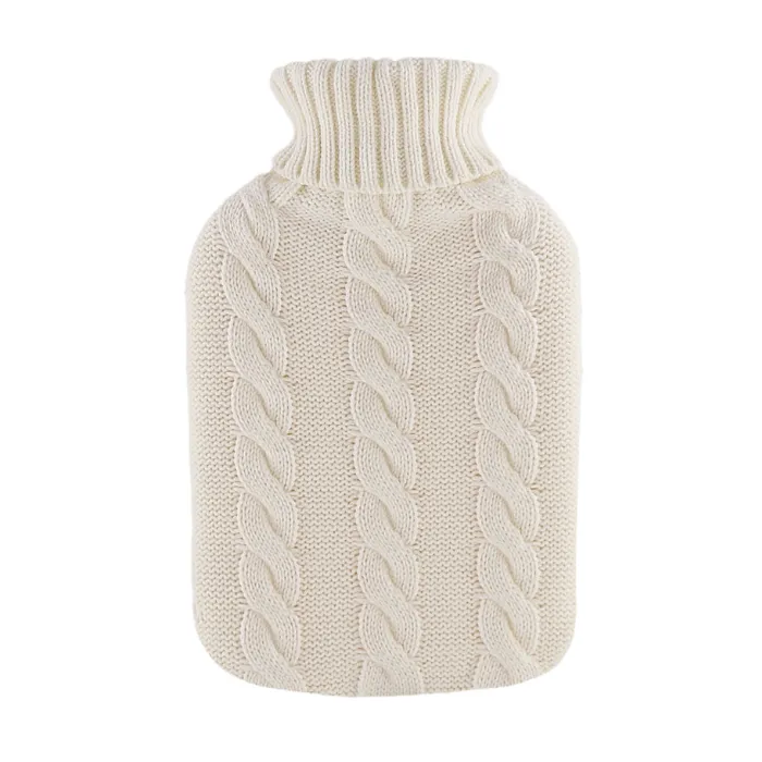 Cream Chunky Cable Knit, 1.7L Hot Water Bottle