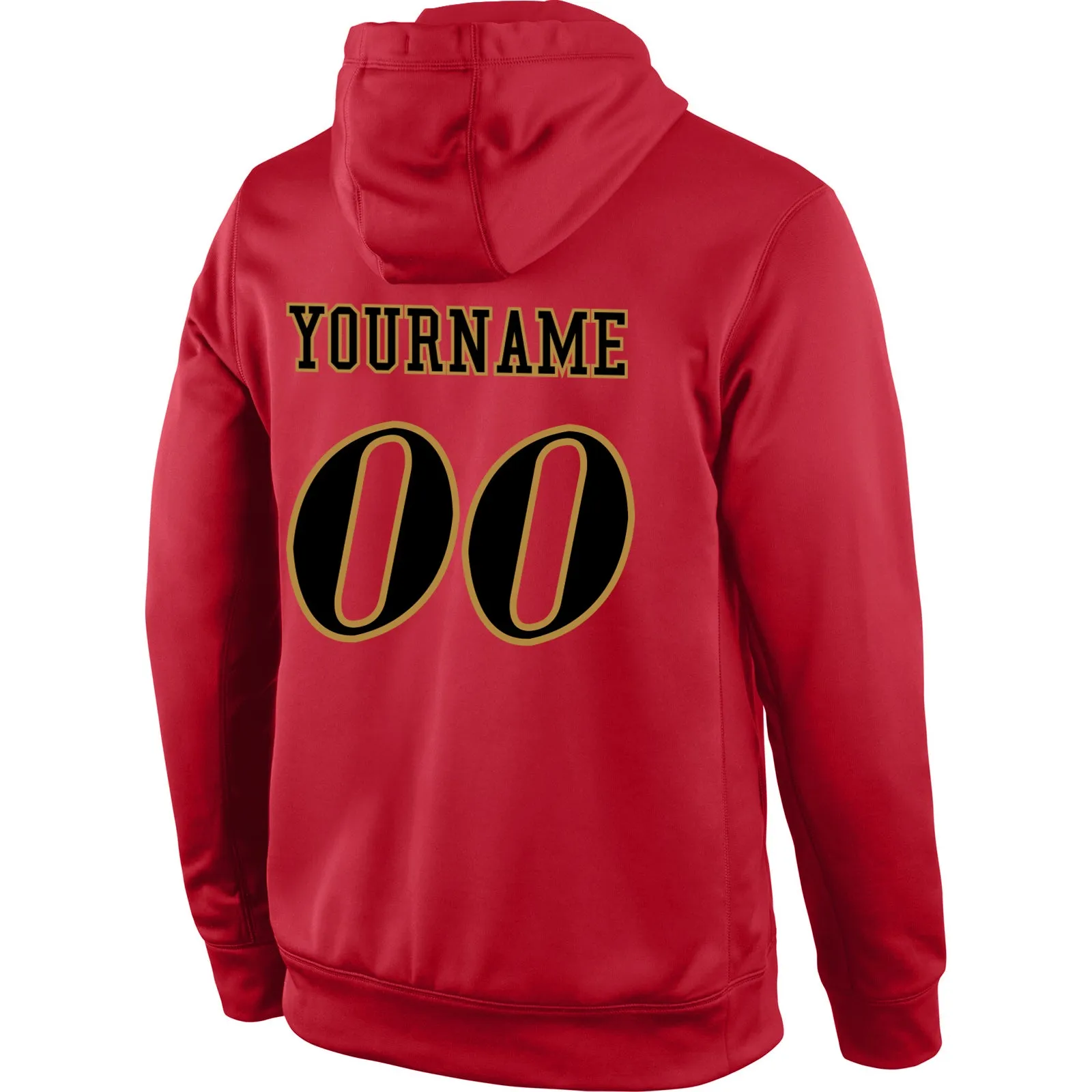 Custom Stitched Red Black-Old Gold Sports Pullover Sweatshirt Hoodie