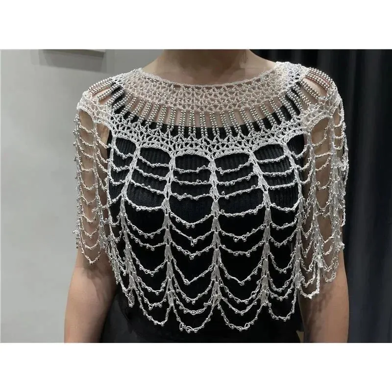 Dazzling Diva Beaded Cape Shrug