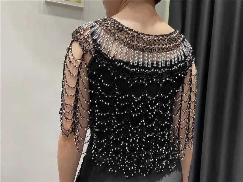 Dazzling Diva Beaded Cape Shrug