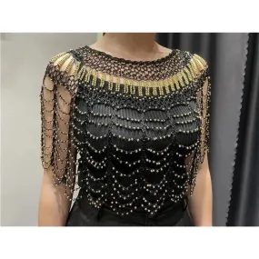 Dazzling Diva Beaded Cape Shrug