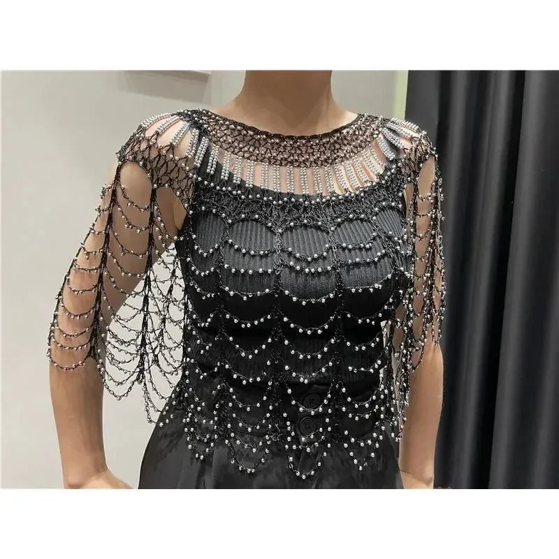 Dazzling Diva Beaded Cape Shrug