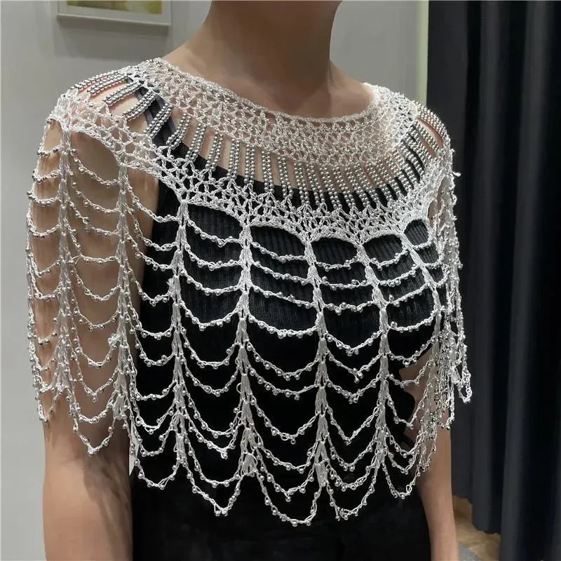 Dazzling Diva Beaded Cape Shrug