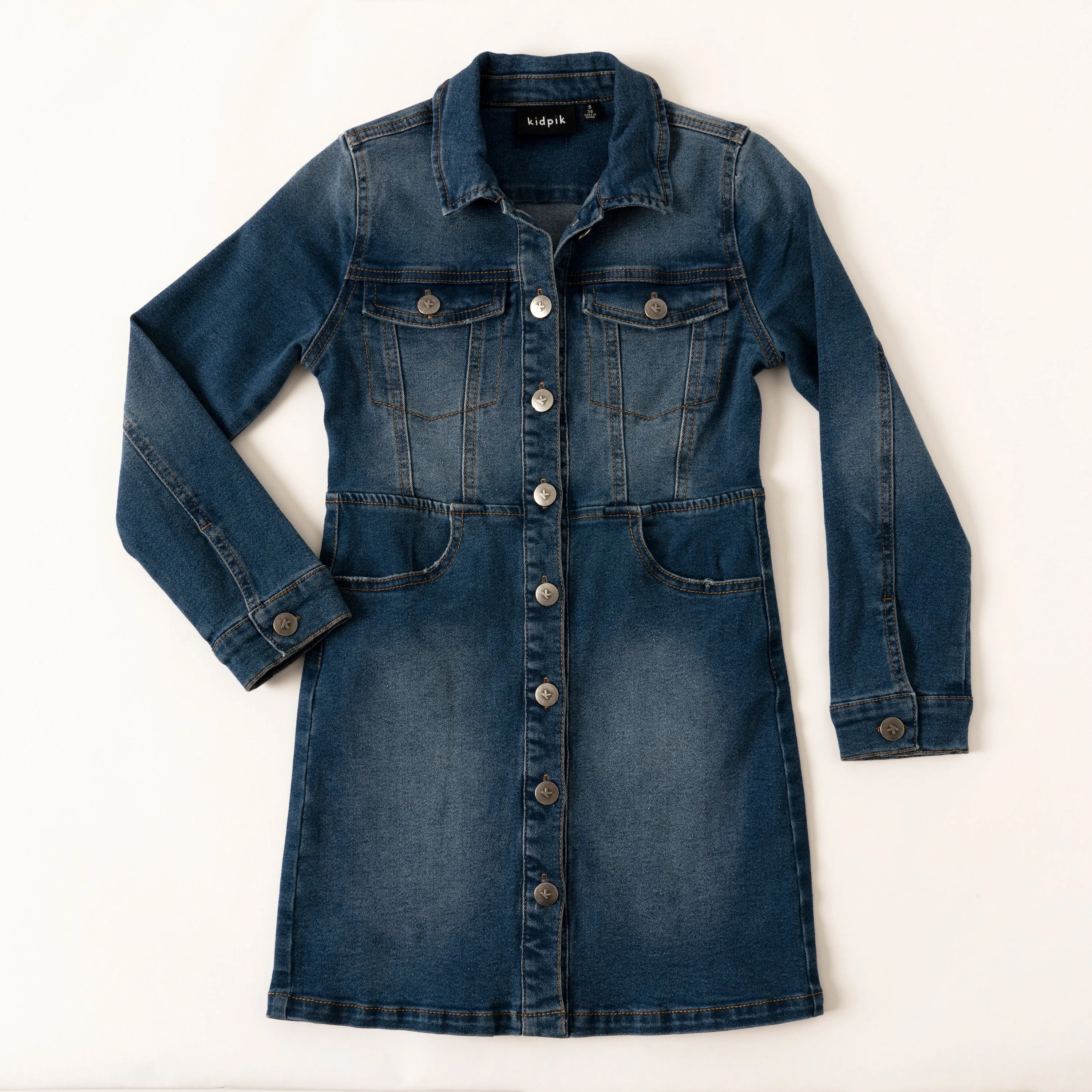 Denim Button Front Dress