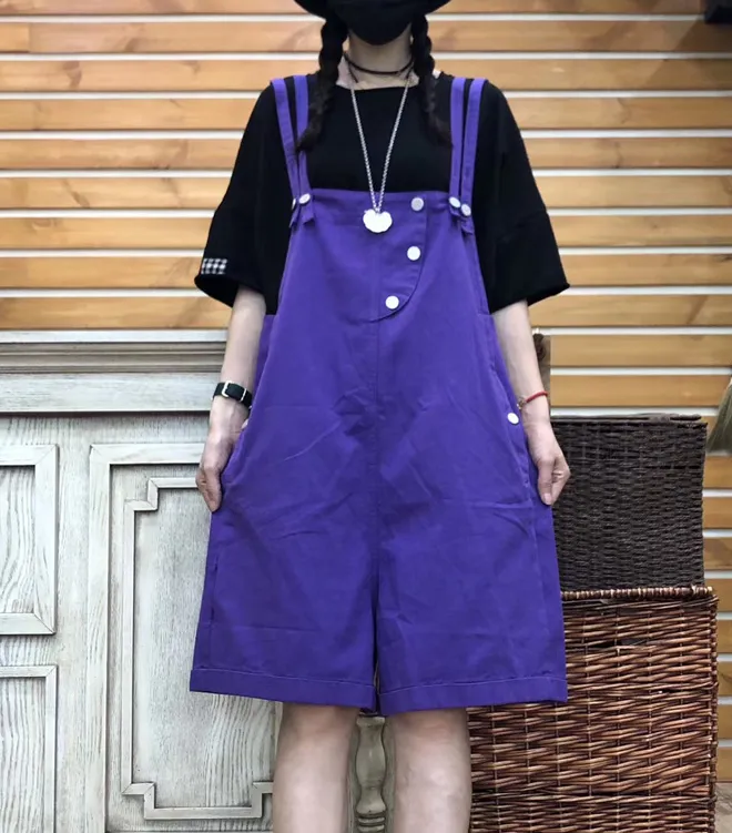 Denim Casual Cotton Loose Casual Summer Overall Women Jumpsuits QYCQ05165