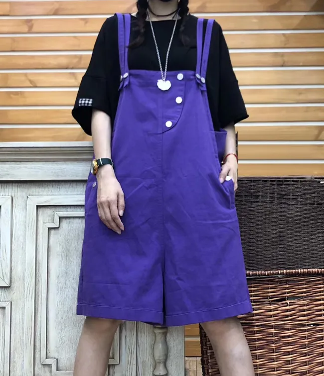 Denim Casual Cotton Loose Casual Summer Overall Women Jumpsuits QYCQ05165