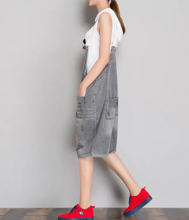 Denim Casual Spring Denim Overall Loose Short Women Jumpsuits QYCQ05113