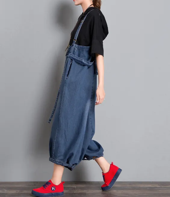 Denim Casual Spring Denim Overall Loose Women Jumpsuits QYCQ35