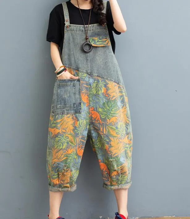 Denim Jumpsuits, Casual Summer Denim Overall,Loose Women Jumpsuits 5165