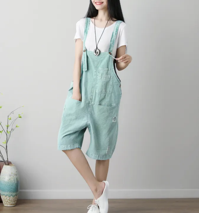 Denim Loose Casual Summer Denim Overall Loose Women Jumpsuits CNHK07152