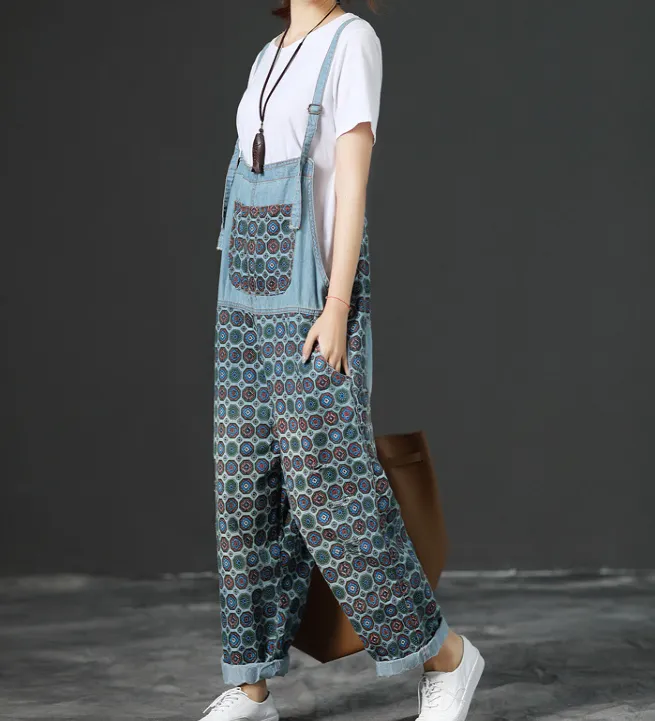 Denim Loose Casual Summer Denim Overall Loose Women Jumpsuits CNHK07154