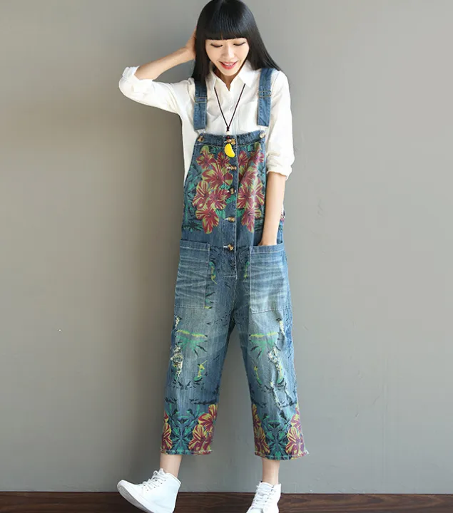 Denim Loose Casual Summer Denim Overall Loose Women Jumpsuits CNHK07155