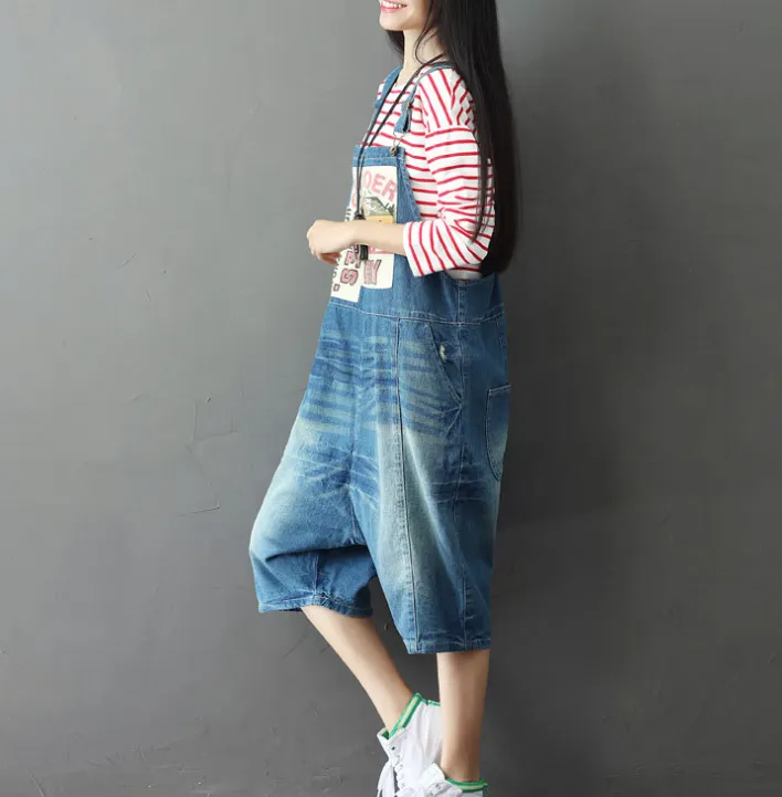 Denim Loose Casual Summer Denim Overall Loose Women Jumpsuits CNHK07162