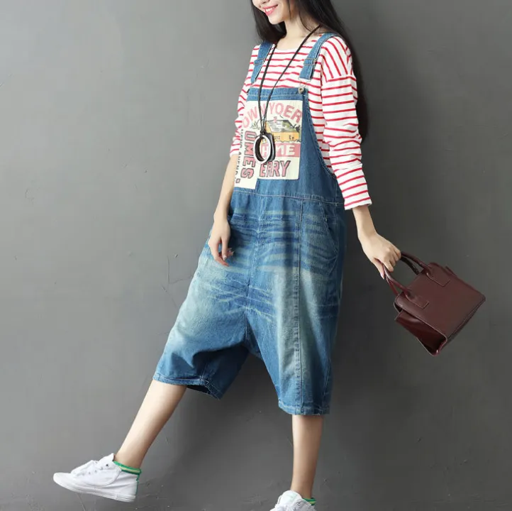 Denim Loose Casual Summer Denim Overall Loose Women Jumpsuits CNHK07162