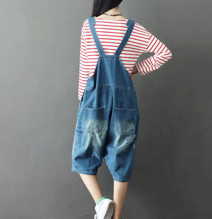 Denim Loose Casual Summer Denim Overall Loose Women Jumpsuits CNHK07162