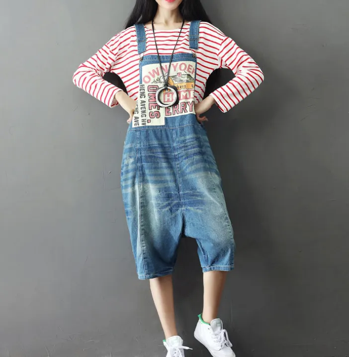 Denim Loose Casual Summer Denim Overall Loose Women Jumpsuits CNHK07162