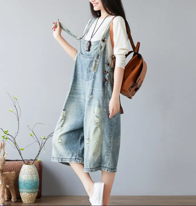 Denim Summer Denim Overall Loose Women Jumpsuits CNHK08022