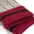 Dents Holwick Mens Cable Knit Goves - Grey/Burgundy