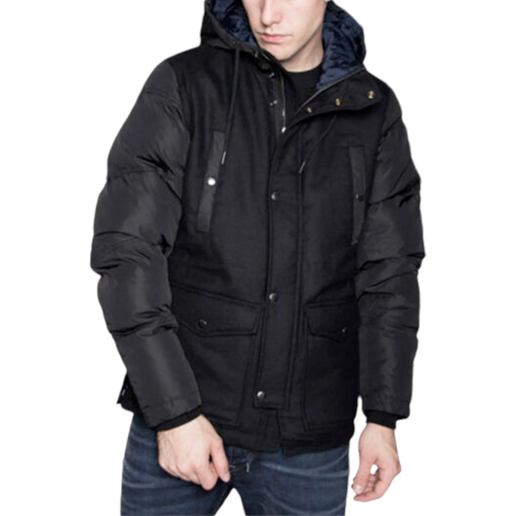 DIESEL W-UNRESTY  Mens Jacket Quilted Hooded Winter Outwear Coat