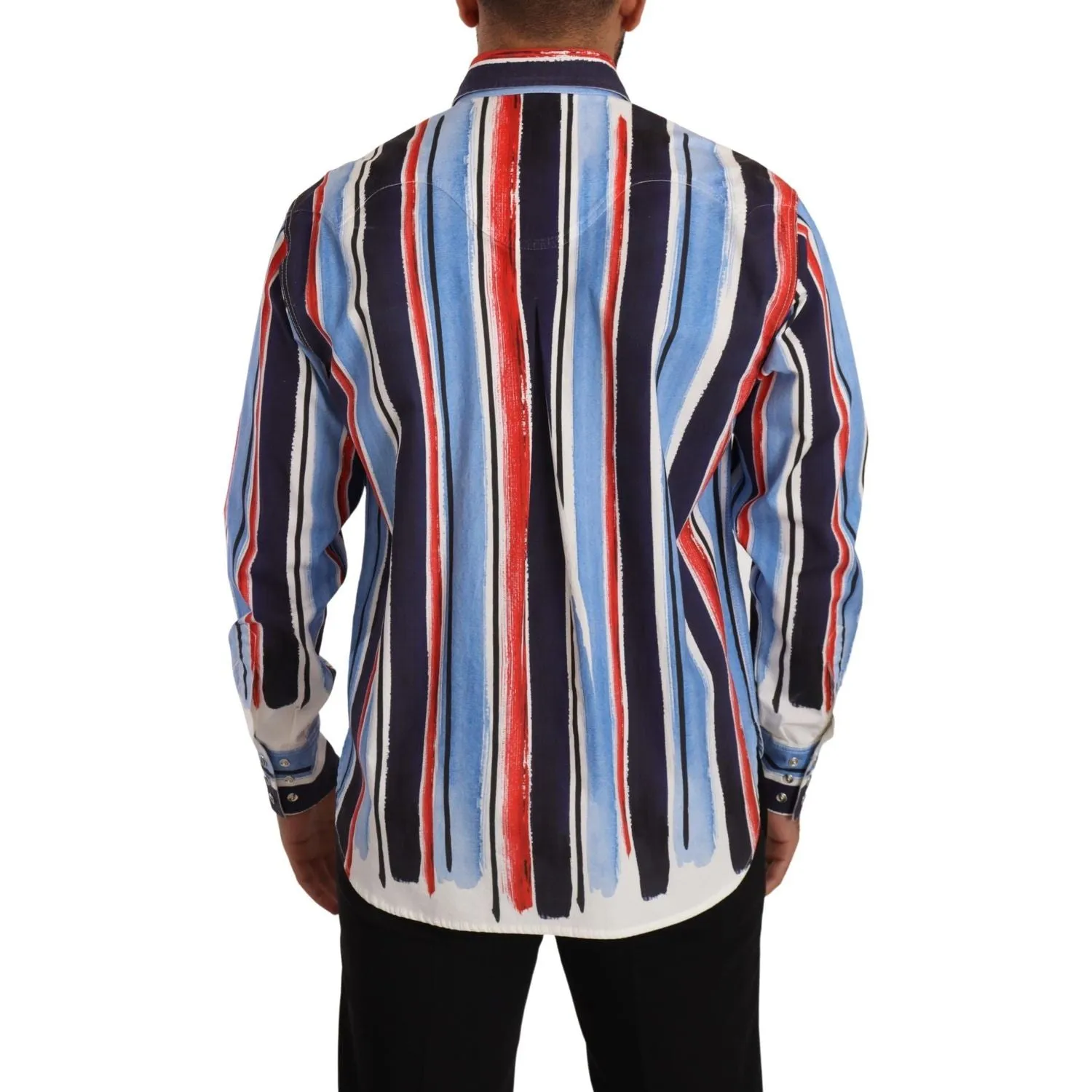 Dolce & Gabbana Elegant Striped Cotton Shirt with Pockets