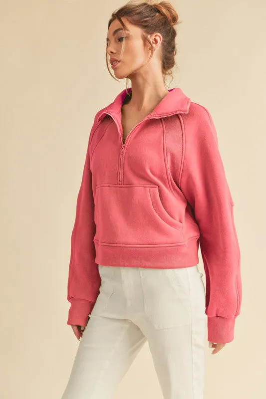 Dove Funnel Neck Half Zip