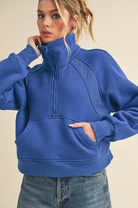 Dove Funnel Neck Half Zip