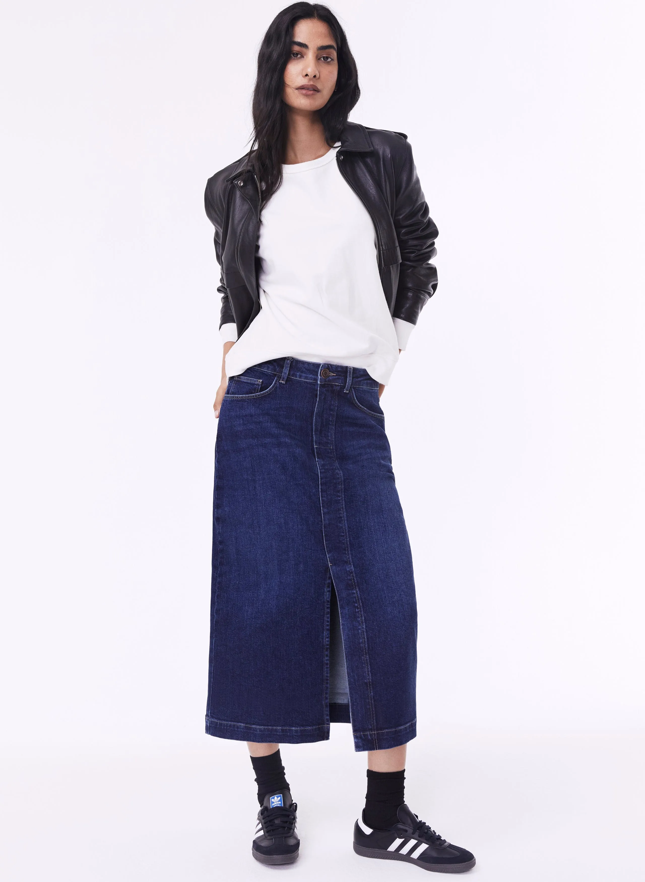 Emilia Organic Cotton Skirt | Dark Indigo