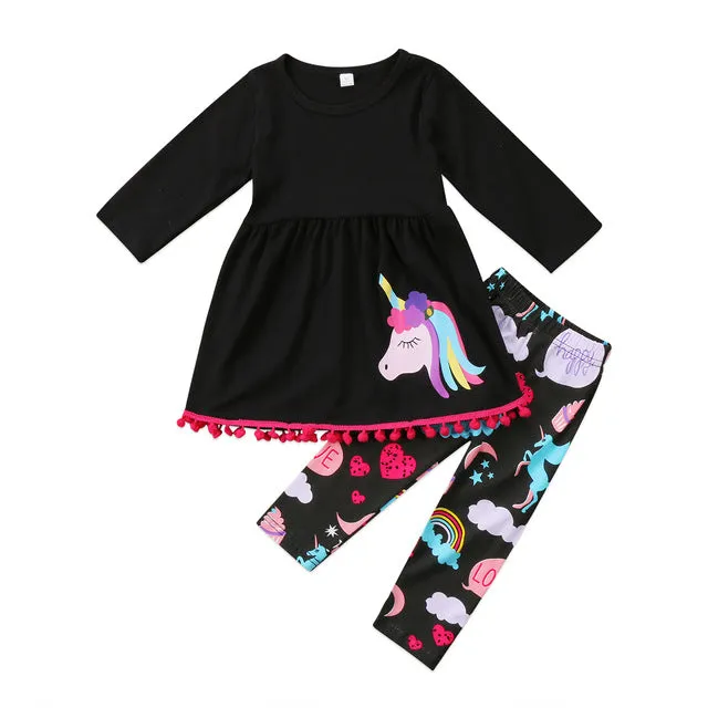 Ensemble licorne - gilet manche longue pantalon / 2-7 ans