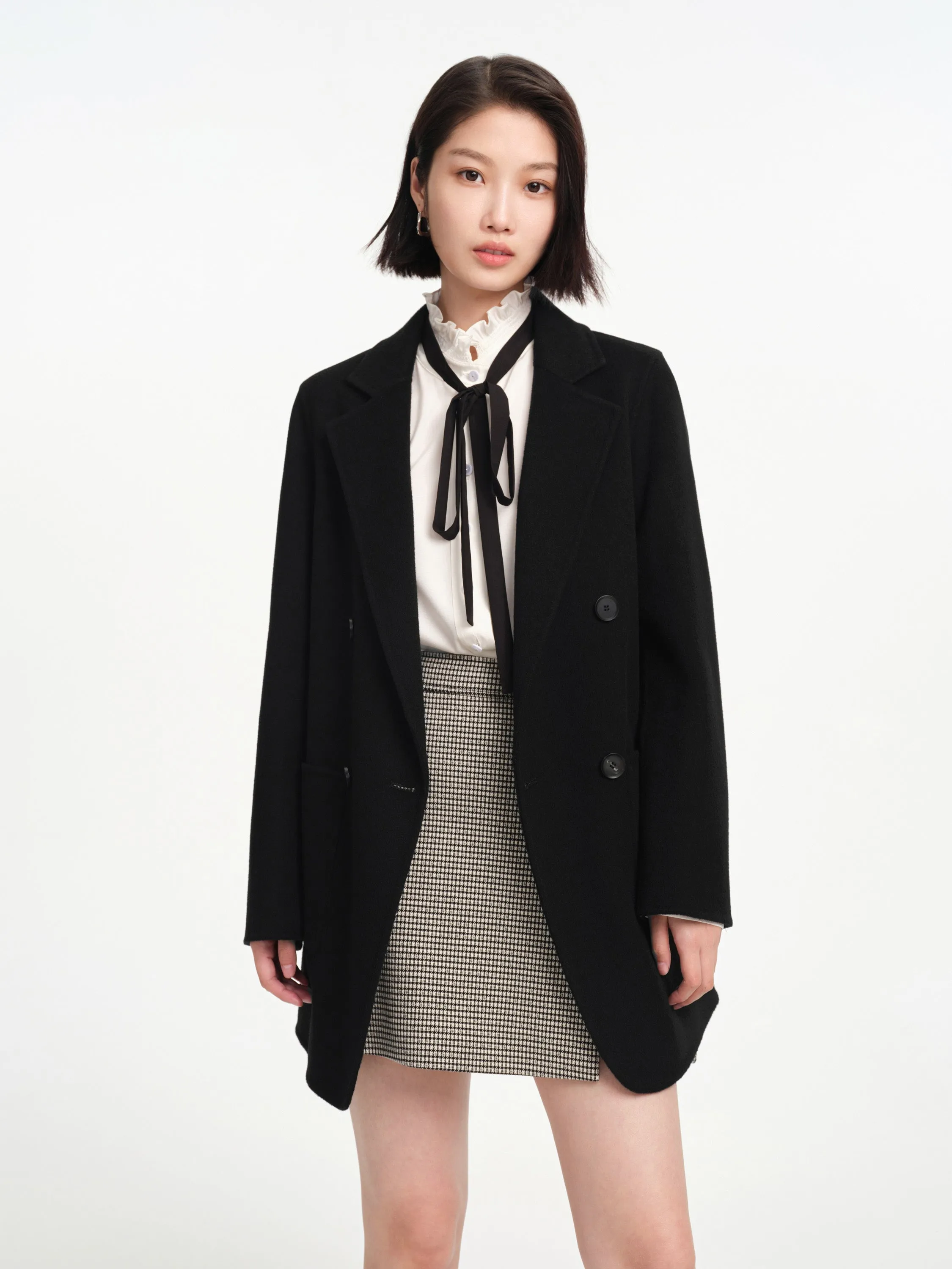 EP YAYING Tailored Wool Coat