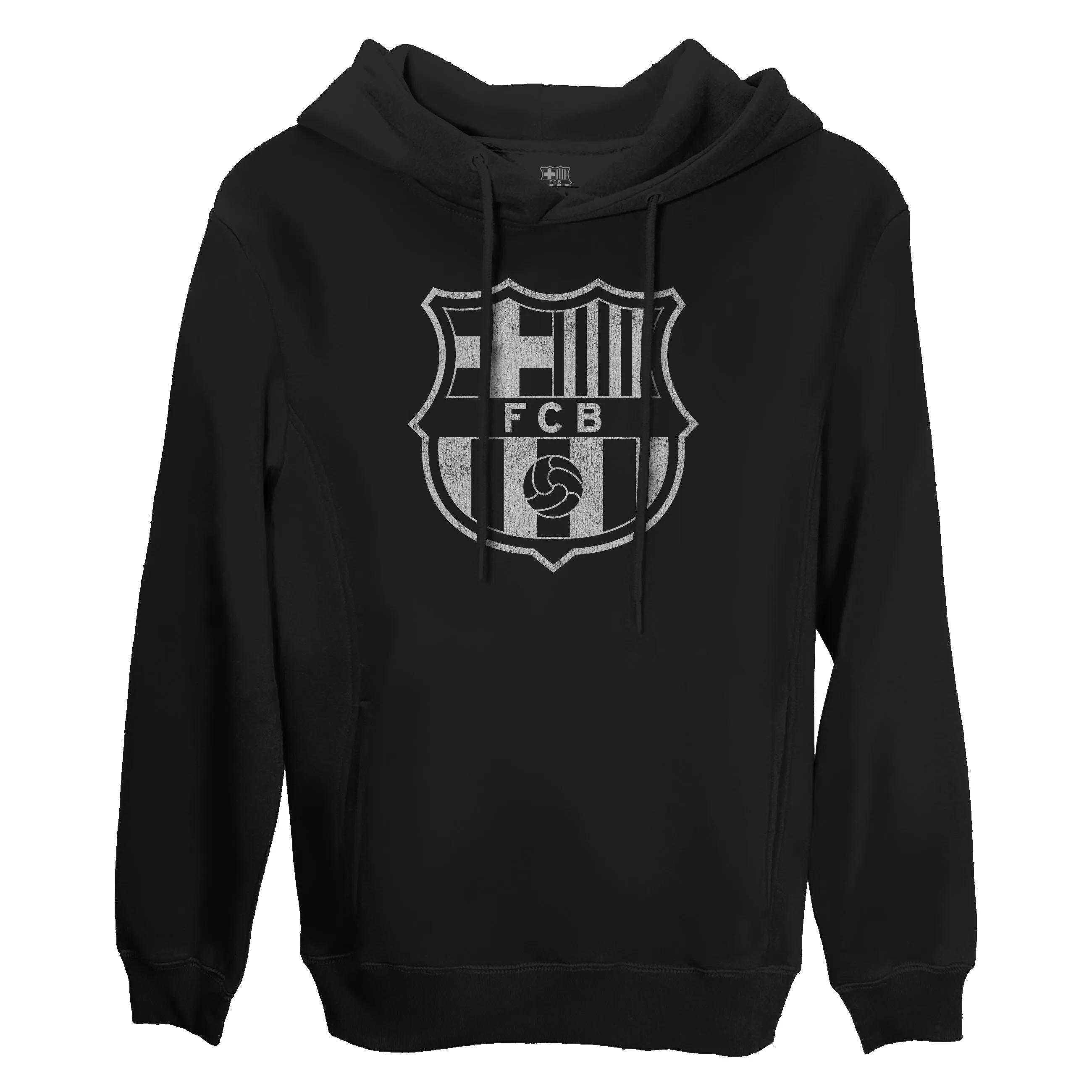 FC Barcelona Mono Badge Fleece Pullover Hoodie - Black