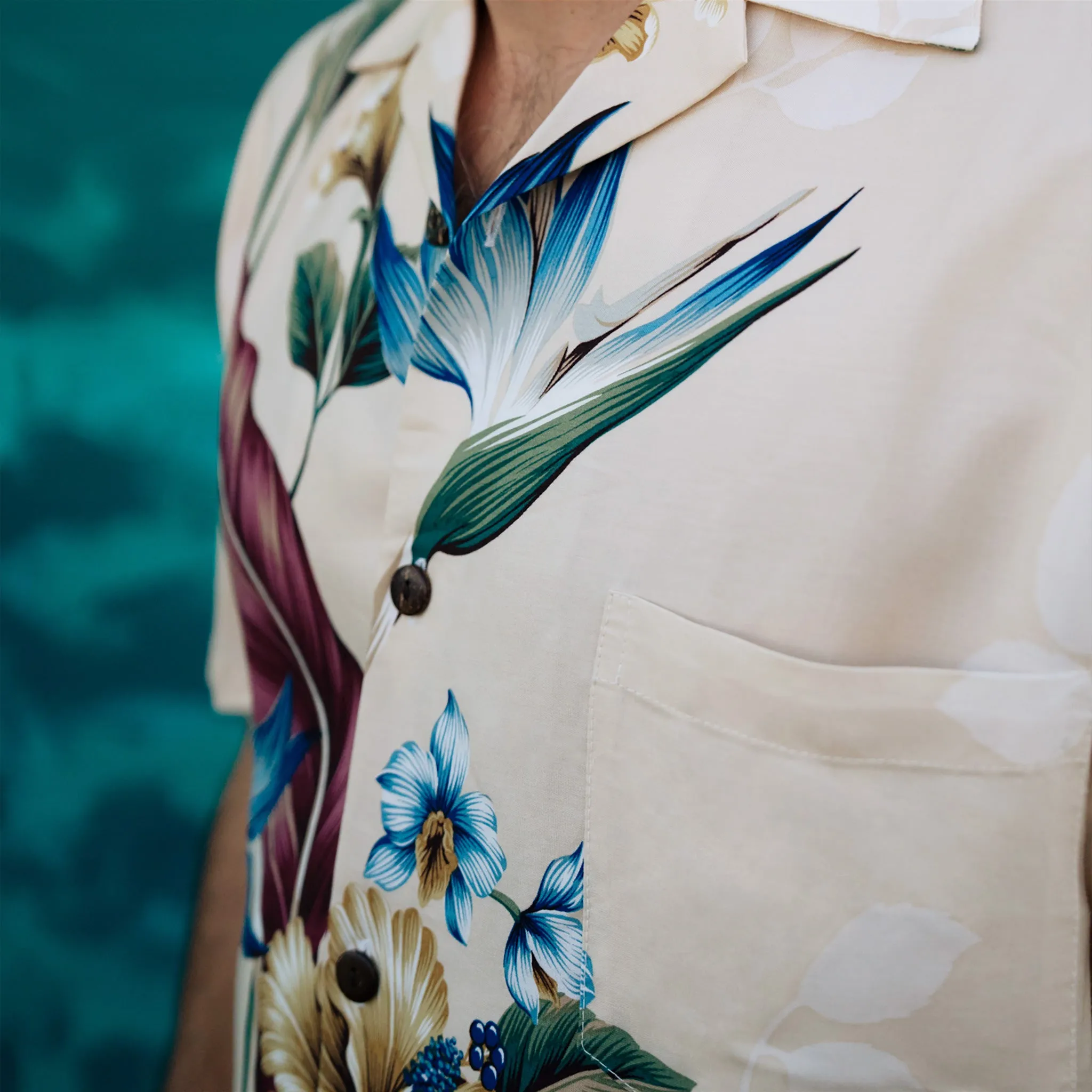 Floral Bird of Paradise Aloha Shirt