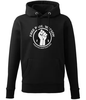 #FREEPAULWATSON - Fist Logo Unisex Hoodie (White Ink)