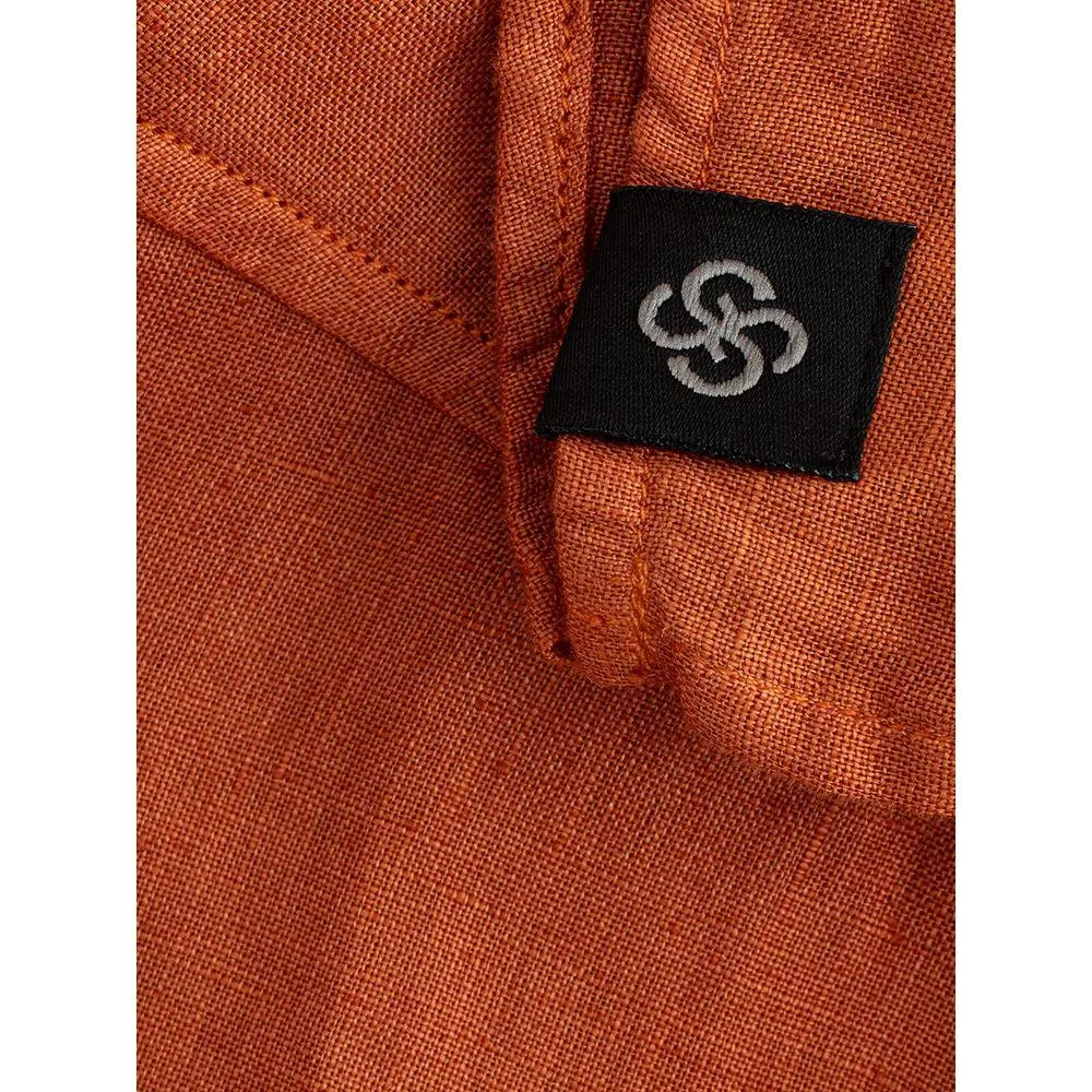 Gran Sasso Elegant Linen Brown Shirt for Men