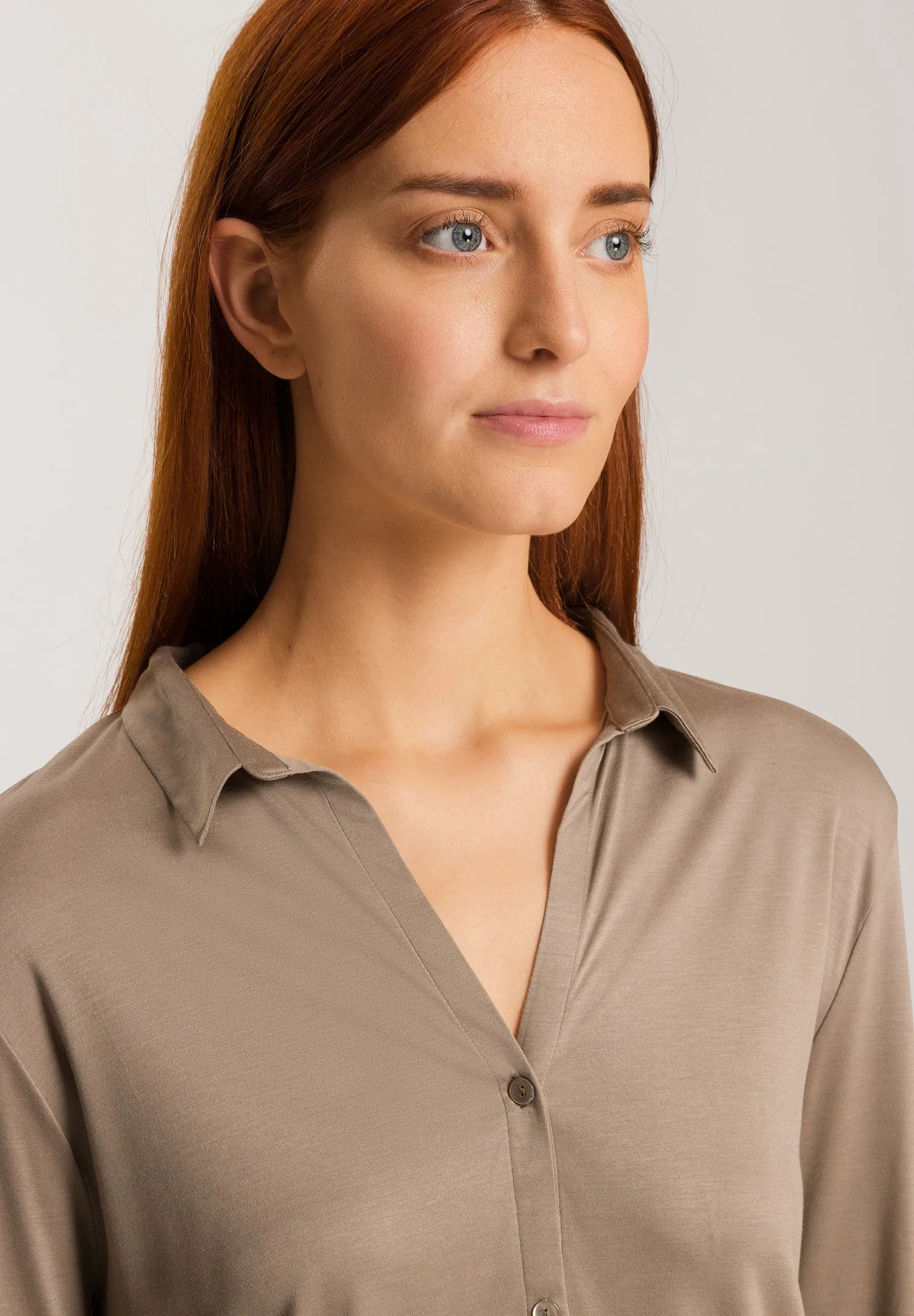 Grand Central Silk Blend Shirt | Taupe 77305-2847