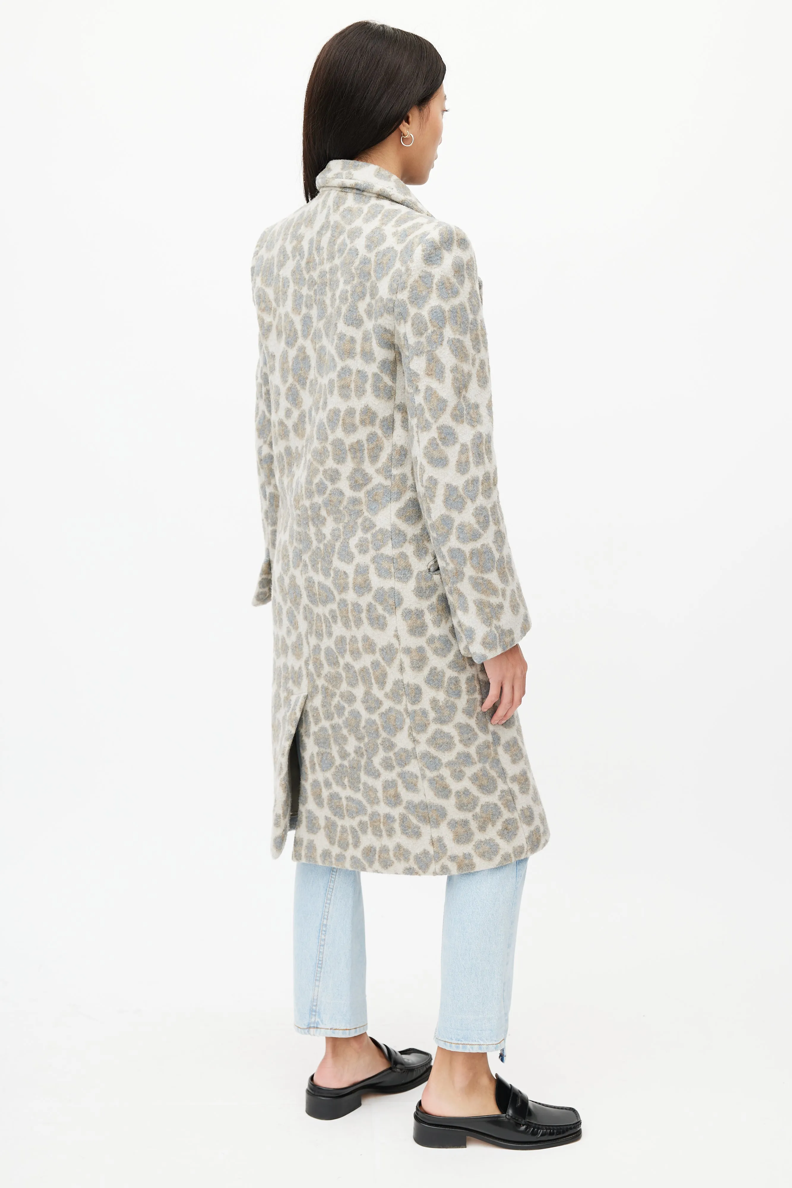 Grey & Brown Print Coat