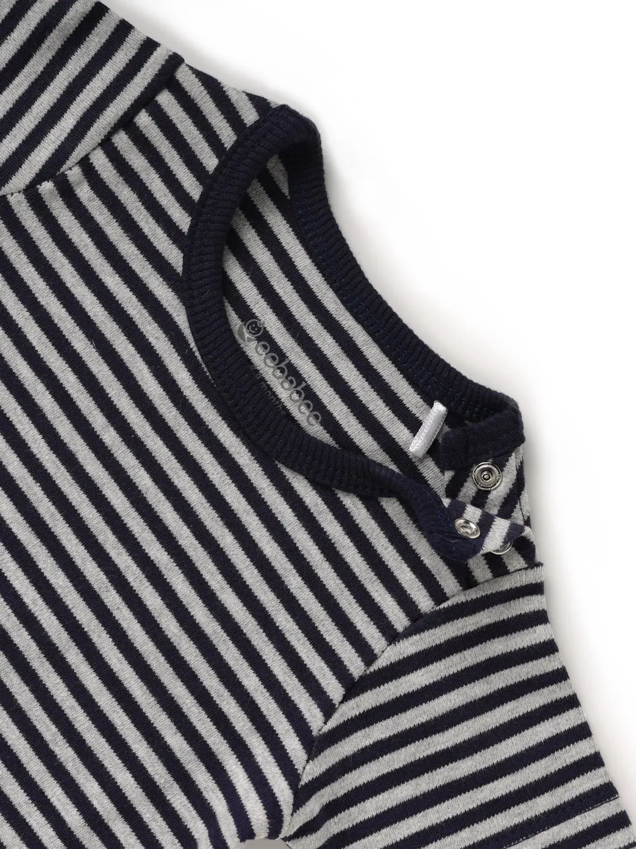 Half sleeve black & gray stripe pattern t-shirt for baby